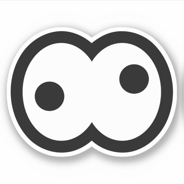 Crazy Cartoon Eyeball Vinyl Aufkleber (Vorderseite)