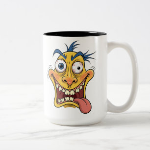 Crazy Cartoon Face Tasse - Funny Expression Coffee