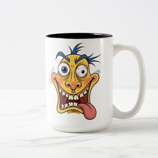Crazy Cartoon Face Tasse - Funny Expression Coffee (Rechts)