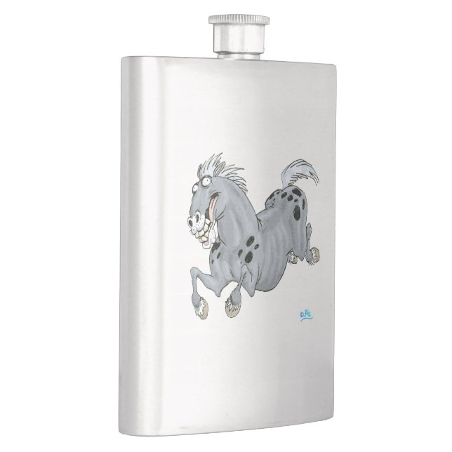 Crazy Cartoon Horse Classic Flask Flachmann (Rechts)
