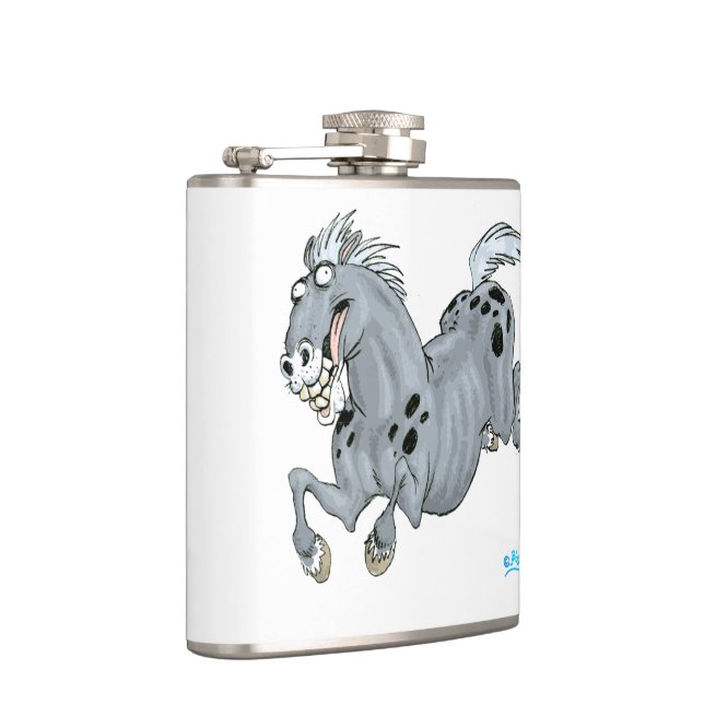 Crazy Cartoon Horse Hip Flask Flachmann (Rechts)
