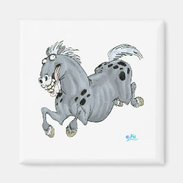 Crazy Cartoon Horse Magnet