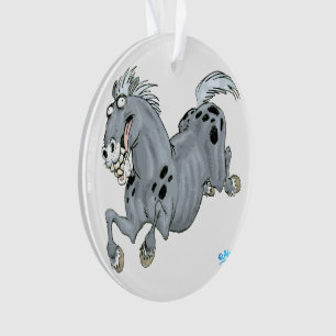 Crazy Cartoon Pferde Akryler Ornament