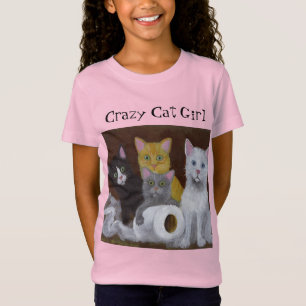 Crazy Cat Girl T - Shirt