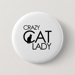 Crazy Cat Ladlady Button