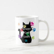 Crazy Cat Lady Black Cat und farbenfrohe gestriche
