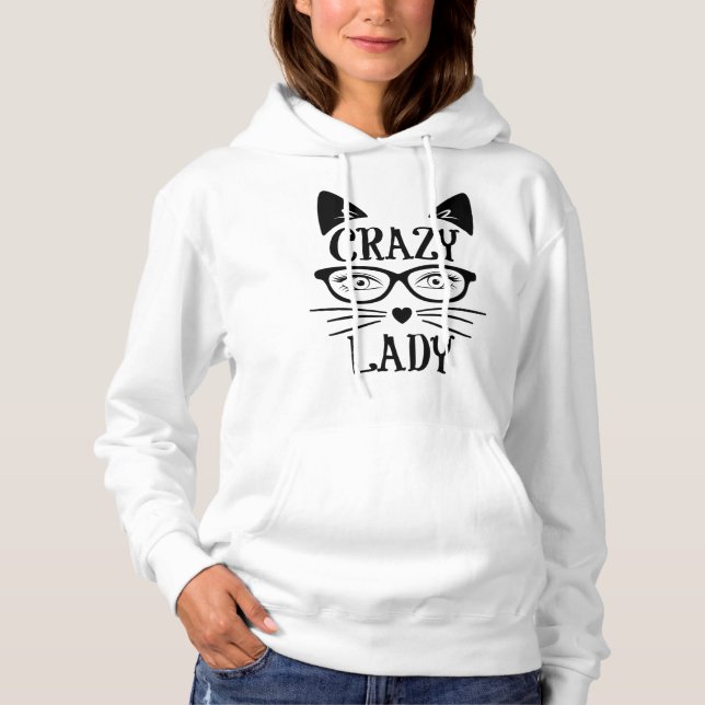 Crazy Cat Lady Black Cats Hoodie (Vorderseite)