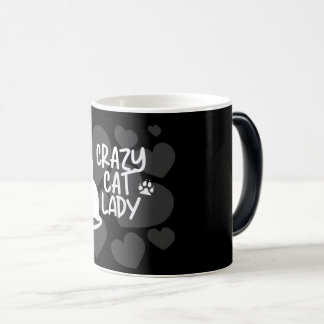 Crazy Cat Lady Black T - Shirt Verwandlungstasse
