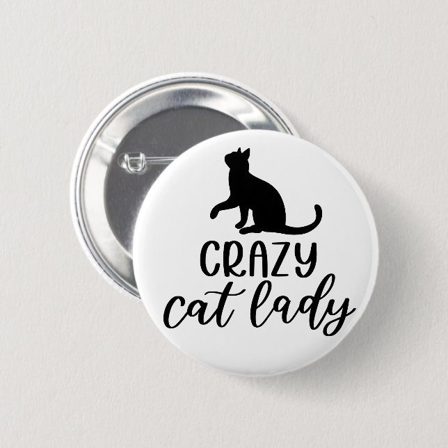 Crazy Cat Lady Button (Vorne & Hinten)