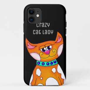 Crazy Cat Lady Cartoon Cat iPhone 5S Fall iPhone 11 Hülle