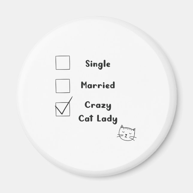 Crazy Cat Lady Cat Mama Geschenk Magnet (Vorne)