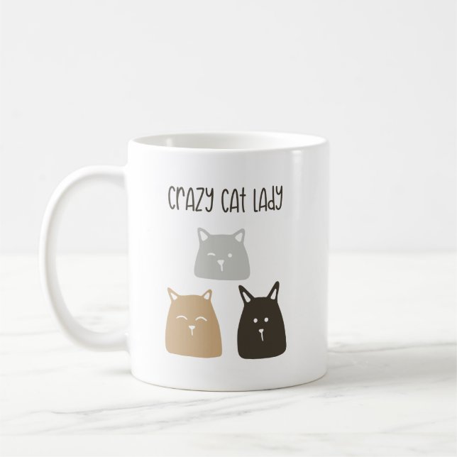 Crazy Cat Lady Coffee Tasse - Funny Gift for Cat (Links)
