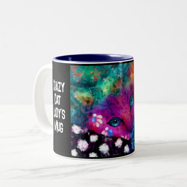 Crazy Cat Lady Cup Tasse - Whimsical Kitty Cat (Vorderseite Links)