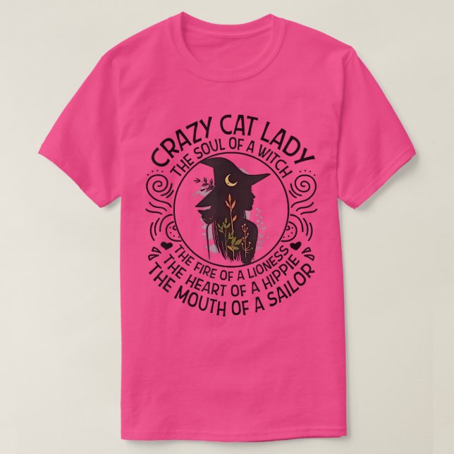 Crazy Cat Lady das Soul der Hexe 467 T-Shirt (Design vorne)