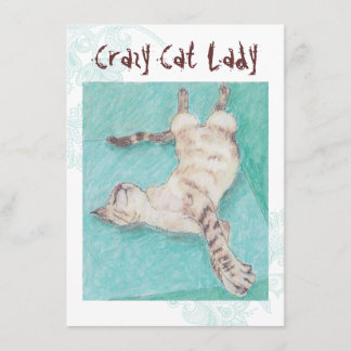 Crazy Cat Lady dinquoise indie invitations d'anniv