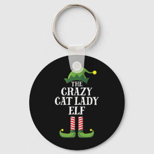 Crazy Cat Lady Elf Matching Familiengruppe Weihnac Schlüsselanhänger
