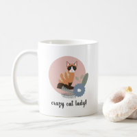 Crazy Cat Lady Floral Cat Illustration