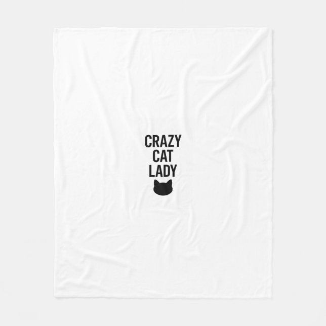 Crazy Cat Lady - Funny Cat Lover Geschenk Fleecedecke (Vorderseite)