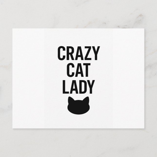 Crazy Cat Lady - Funny Cat Lover Geschenk Postkarte (Vorderseite)
