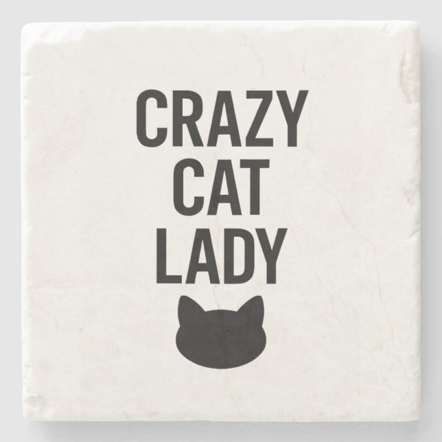 Crazy Cat Lady - Funny Cat Lover Geschenk Steinuntersetzer (Vorderseite)