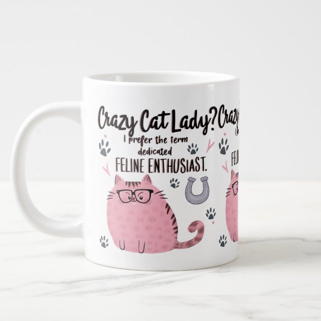 Crazy Cat Lady? Funny Cat Lover Gift  Jumbo-Tasse (Links)