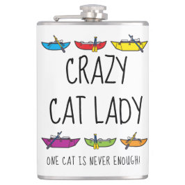 Crazy Cat Lady Funny Rafter Flachmann
