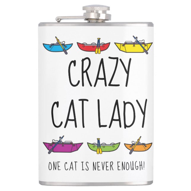 Crazy Cat Lady Funny Rafter Flachmann (Vorderseite)
