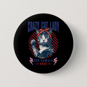 Crazy Cat Lady für Kamala Childless Cat Lady Kamal Button