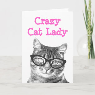 Crazy Cat Lady Grußkartendesign Karte