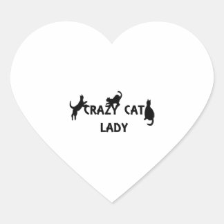 Crazy Cat Lady Herz-Aufkleber