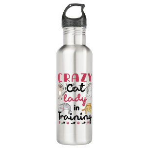 Crazy Cat Lady im Training Edelstahlflasche