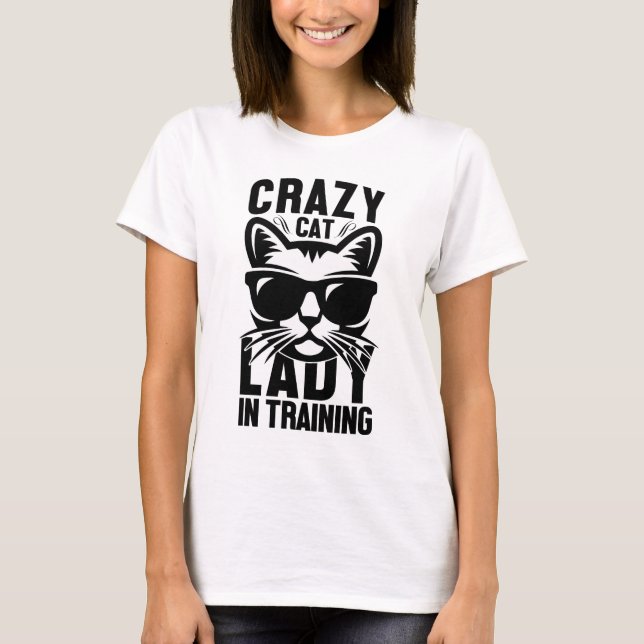 Crazy Cat Lady im Training T-Shirt (Vorderseite)