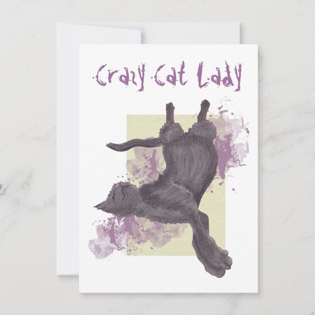 Crazy Cat Lady Invitations d'anniversaire (Devant)