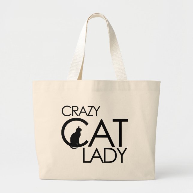 Crazy Cat Lady Jumbo Stoffbeutel (Vorne)