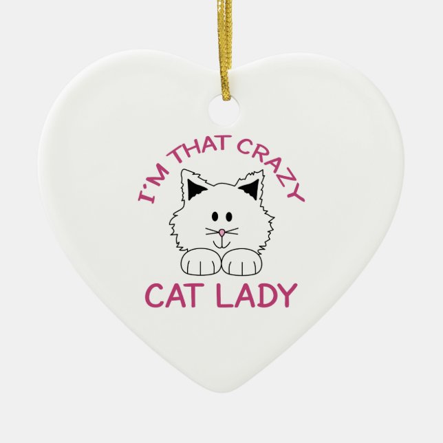 CRAZY CAT LADY KERAMIKORNAMENT (Vorne)