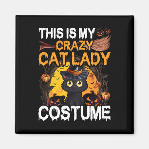 Crazy Cat Lady Kostüm Black Cat Funny Halloween D Magnet