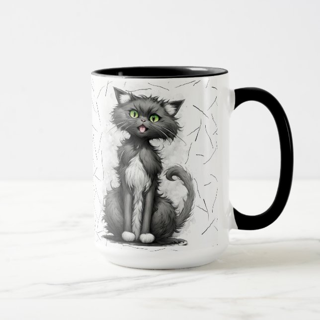 Crazy Cat Lady mit Katzenhaaren Tasse (Rechts)