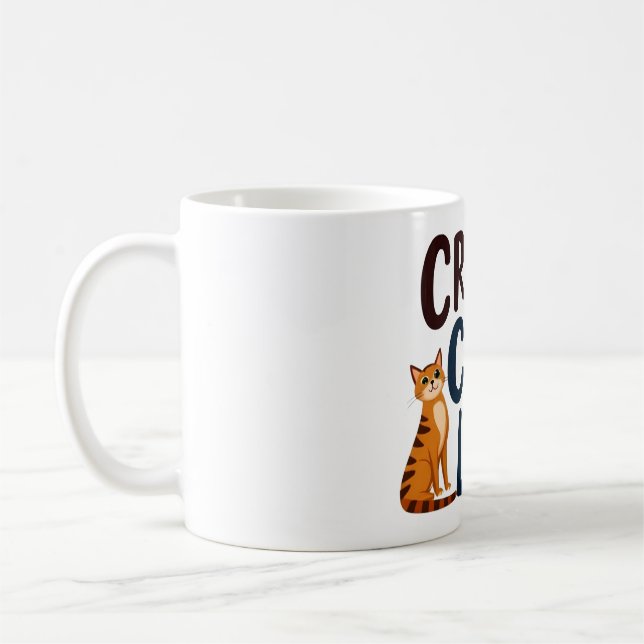 Crazy Cat Lady Mug - Cute Amoureux des chats Coffe (Gauche)