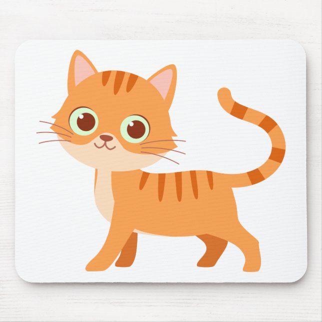 Crazy Cat Lady Orange Tabby Cartoons Kitten Cat Mousepad (Vorne)