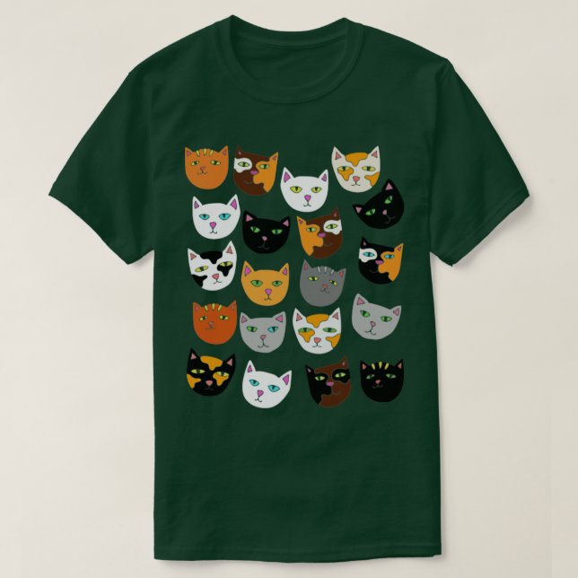 Crazy Cat Lady Pattern Cats T-Shirt (Design vorne)