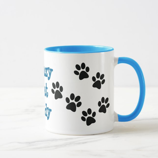Crazy Cat Lady Pawprints Design Coffee Tasse (Rechts)