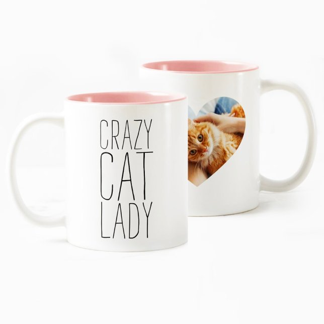 Crazy Cat Lady | Personalisiertes Hinzufügen Ihres Zweifarbige Tasse (Von Creator hochgeladen)