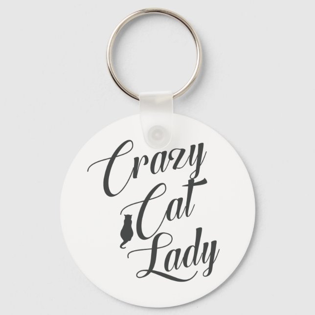 Crazy Cat Lady Pet Cat Lover Schlüsselanhänger (Vorderseite)