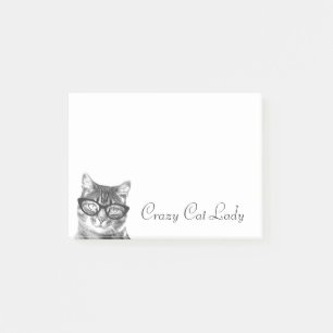 Crazy Cat Lady Post-it® Notes   Kätzchen in Bril Post-it Klebezettel