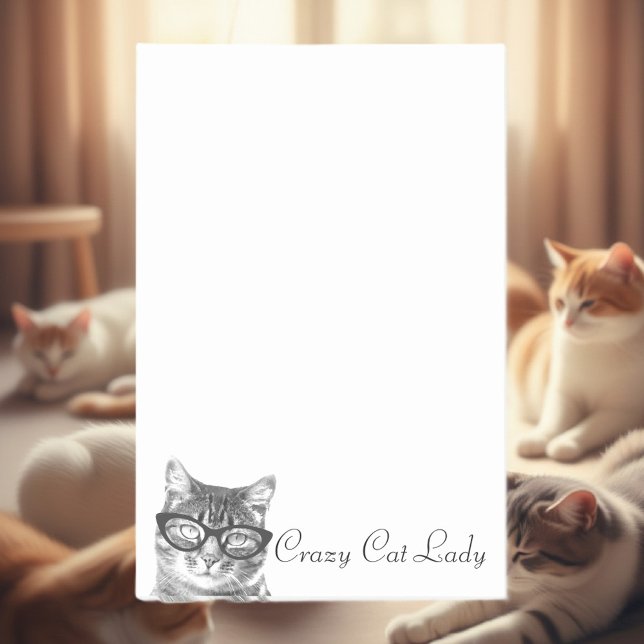 Crazy Cat Lady Post-it® Notes | Kätzchen in Brille Post-it Klebezettel (crazy cat lady post it notes)