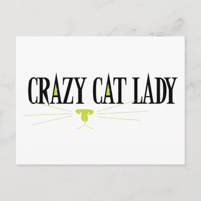Crazy Cat Lady Postkarte (Vorderseite)