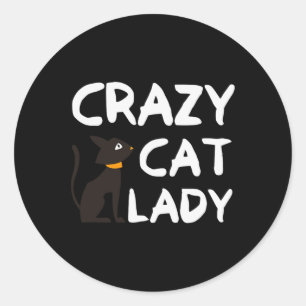 Crazy Cat Lady Runder Aufkleber