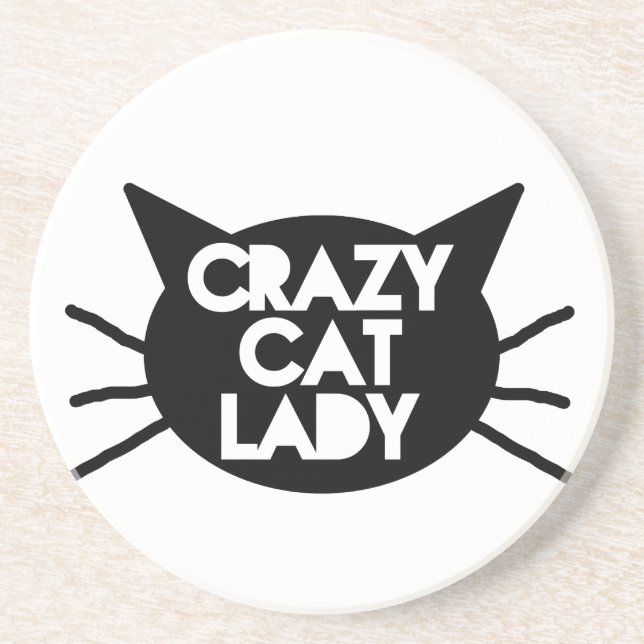 Crazy Cat Lady Sandstein Untersetzer (Vorne)