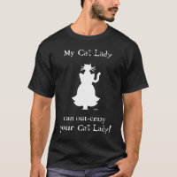 Crazy Cat Lady Silhouette mit Feline On Head