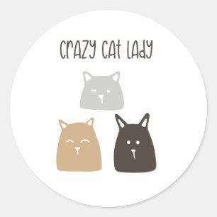 Crazy Cat Lady Sticker - Funny Gift für Cat Lovers